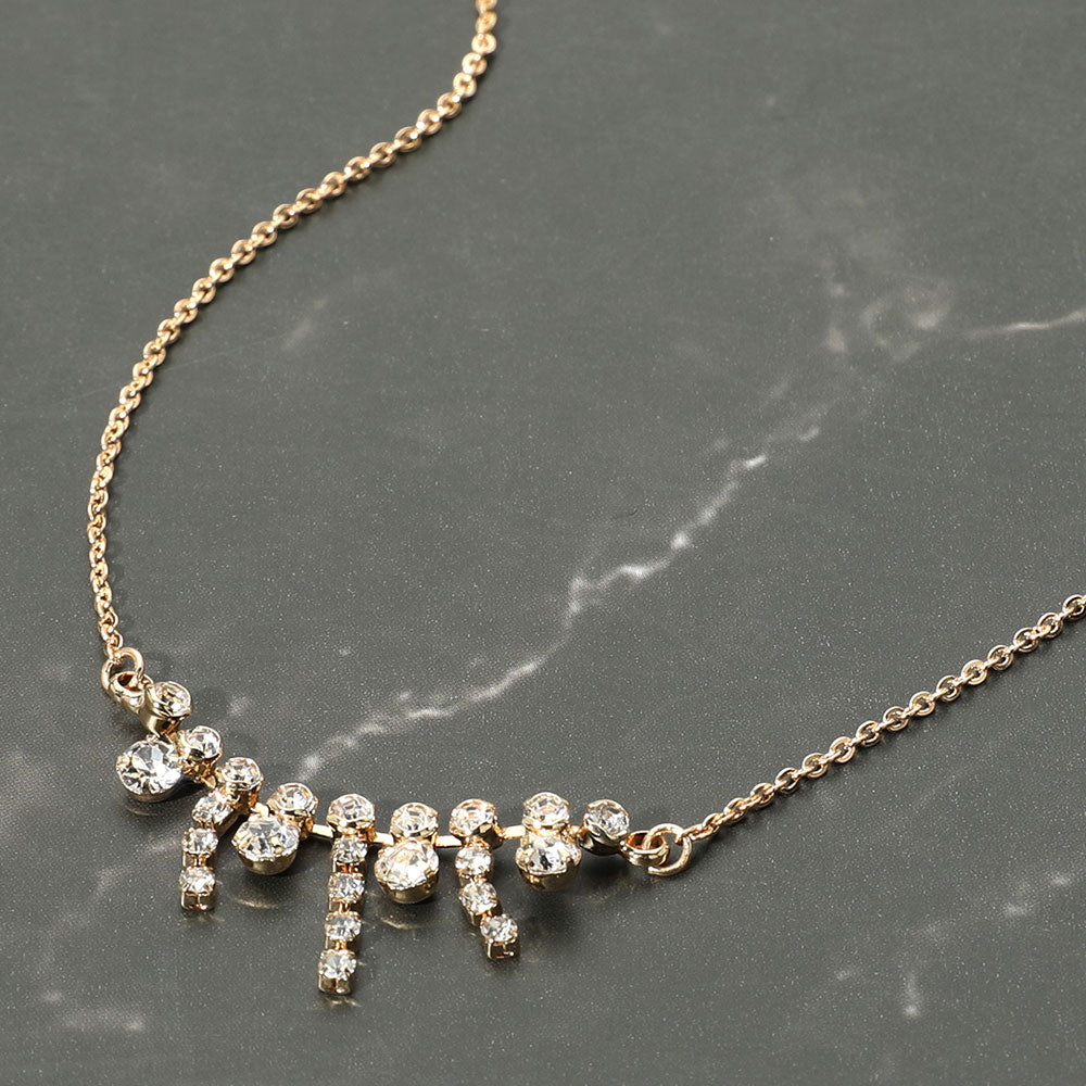 Madeline Love Clear, Gold Brass Metal Bubble Stone Pendant Necklace - Necklaces