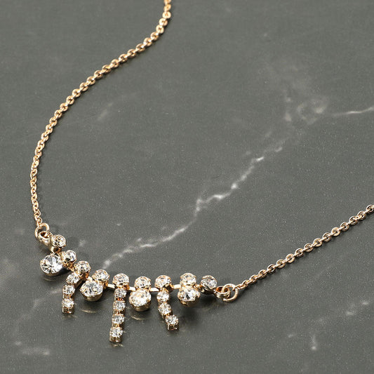 Madeline Love Clear, Gold Brass Metal Bubble Stone Pendant Necklace - Necklaces