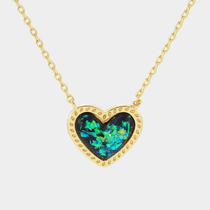 Gold Dipped Heart Stone Pendant Necklace