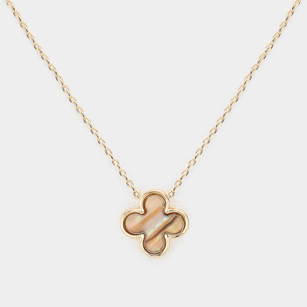 Madeline Love Abalone Abalone Quatrefoil Pendant Necklace - Jewelry
