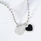Gold Dipped Double Heart Pendant Bubble Chain Necklace - Necklaces
