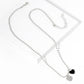 Gold Dipped Double Heart Pendant Bubble Chain Necklace - Necklaces