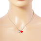 Gold Dipped Double Heart Pendant Bubble Chain Necklace - Necklaces