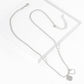 Gold Dipped Double Heart Pendant Bubble Chain Necklace - Necklaces