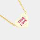 Ture Love Message Heart Pendant Necklace - Yellow - Necklaces