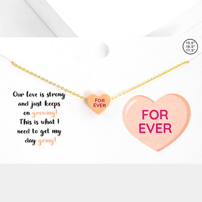 Forever Message Heart Pendant Necklace