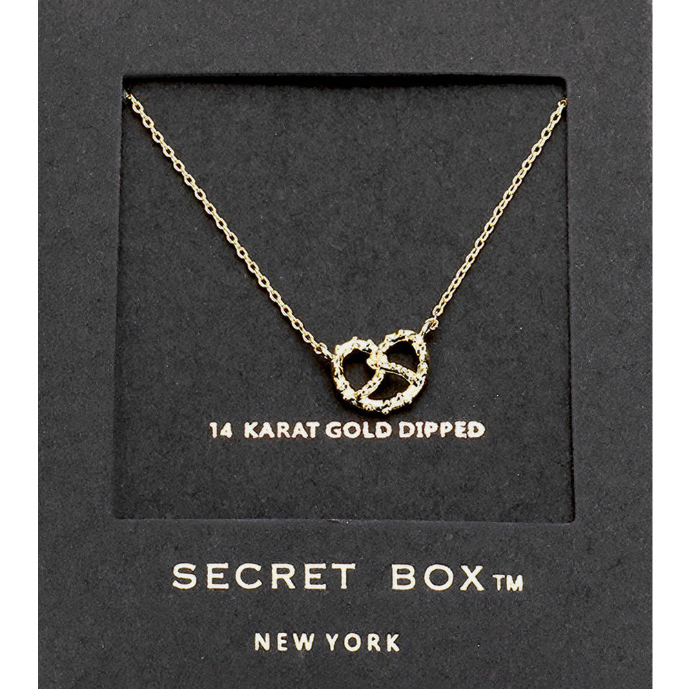 Madeline Love Gold SECRET BOX_14K Gold Dipped Pretzel Pendant Necklace - Necklaces