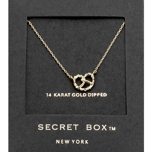 Madeline Love Gold SECRET BOX_14K Gold Dipped Pretzel Pendant Necklace - Necklaces