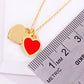 Enamel Metal Double Heart Pendant Necklace - Necklaces