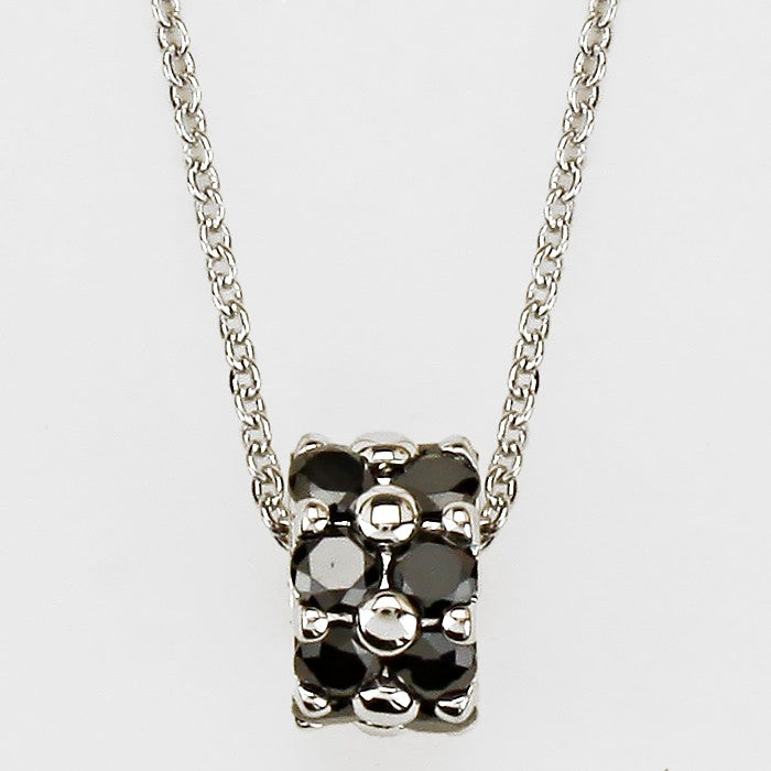 Madeline Love Rhodium, Hematite Crystal Ring Pendant Necklace - Jewelry