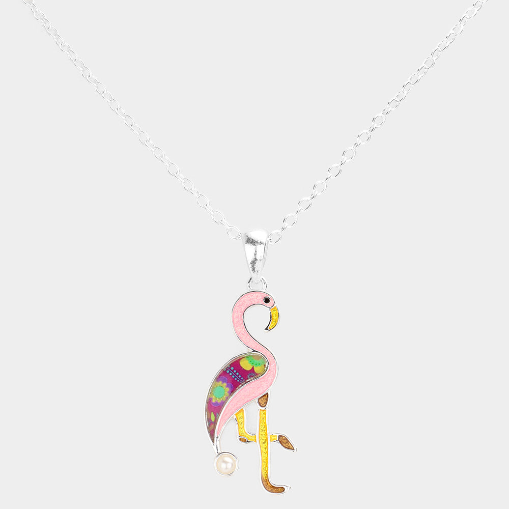 Madeline Love Multi Patterned Flamingo Pendant Necklace - Necklaces