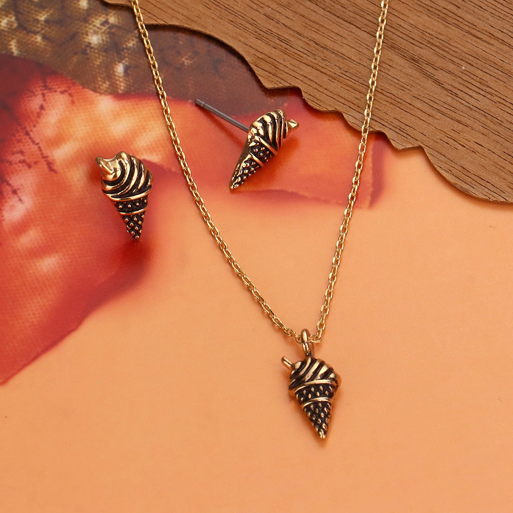 Madeline Love Gold Vintage Ice Cream Metal Pendant Necklace - Necklaces