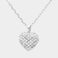 Stone Paved Heart Pendant Necklace - Necklaces