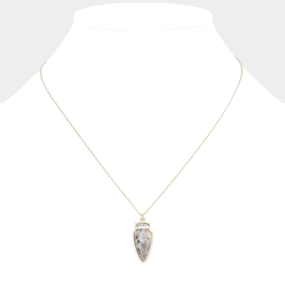 Madeline Love Multi Semi Precious Stone Arrow Pendant Necklace - Necklaces