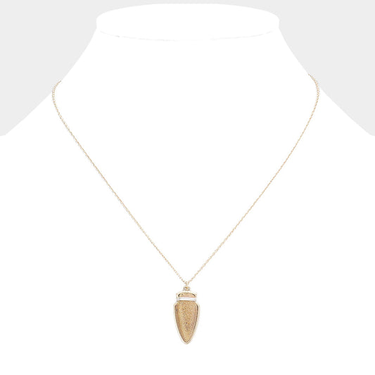 Madeline Love Neutral Semi Precious Stone Arrow Pendant Necklace - Necklaces