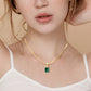 Madeline Love Emerald, Gold Emerald Cut Stone Pendant Necklace - Necklaces