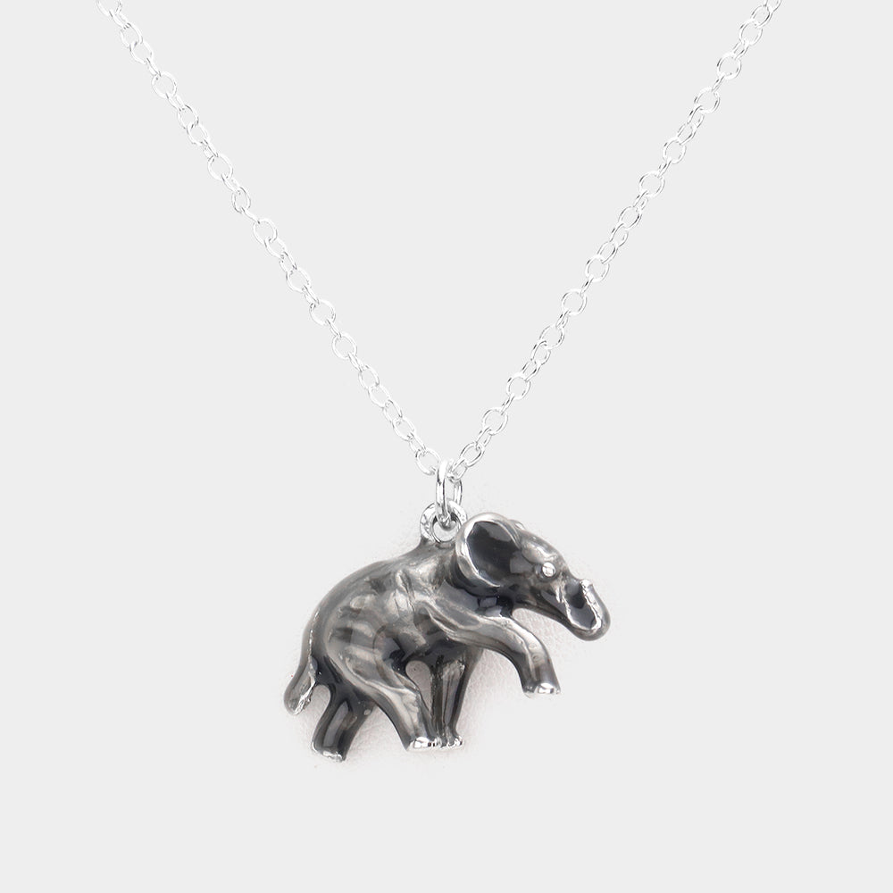 Madeline Love Gray 3D Elephant Pendant Necklace - Necklaces