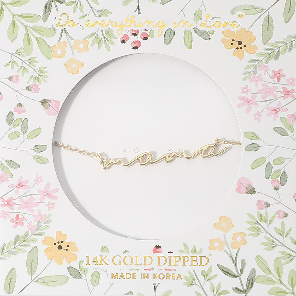 Madeline Love Gold 14K Gold Dipped Wire MAMA Message Pendant Necklace - Necklaces