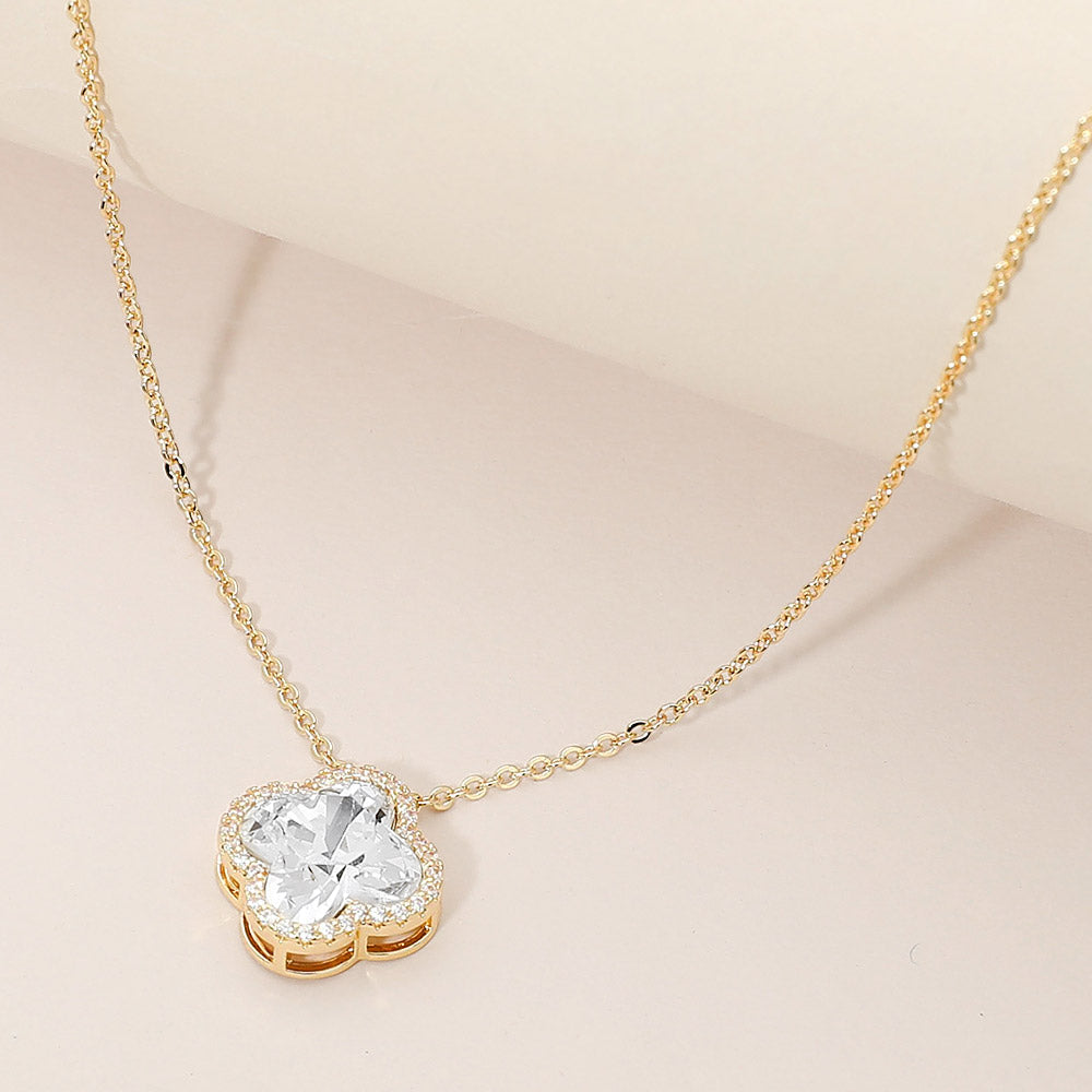 Madeline Love Gold CZ Quatrefoil Pendant Necklace
