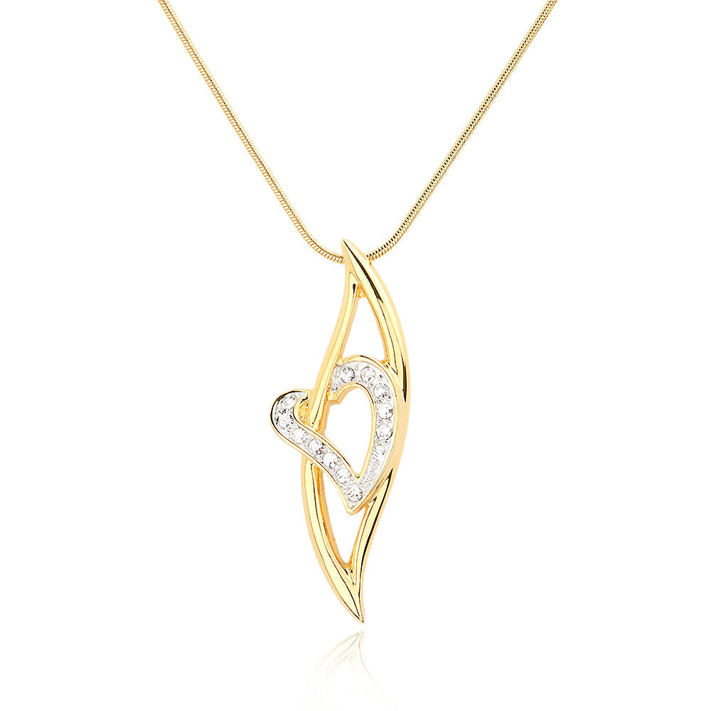 Madeline Love Gold Crystal heart pendant necklace - Necklaces
