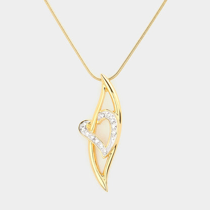 Crystal heart pendant necklace