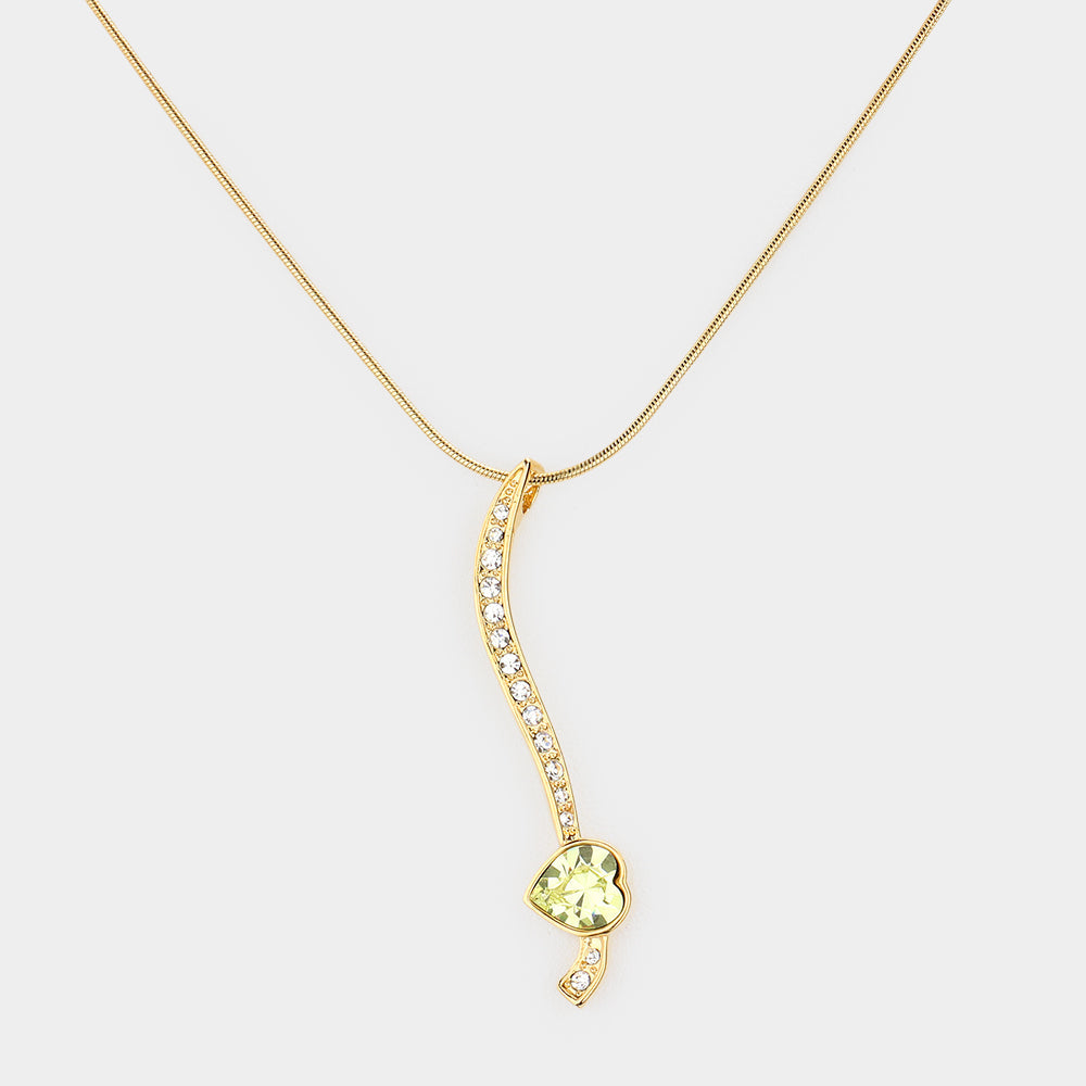 Madeline Love Gold Crystal Heart Tail Pendant Necklace - Necklaces