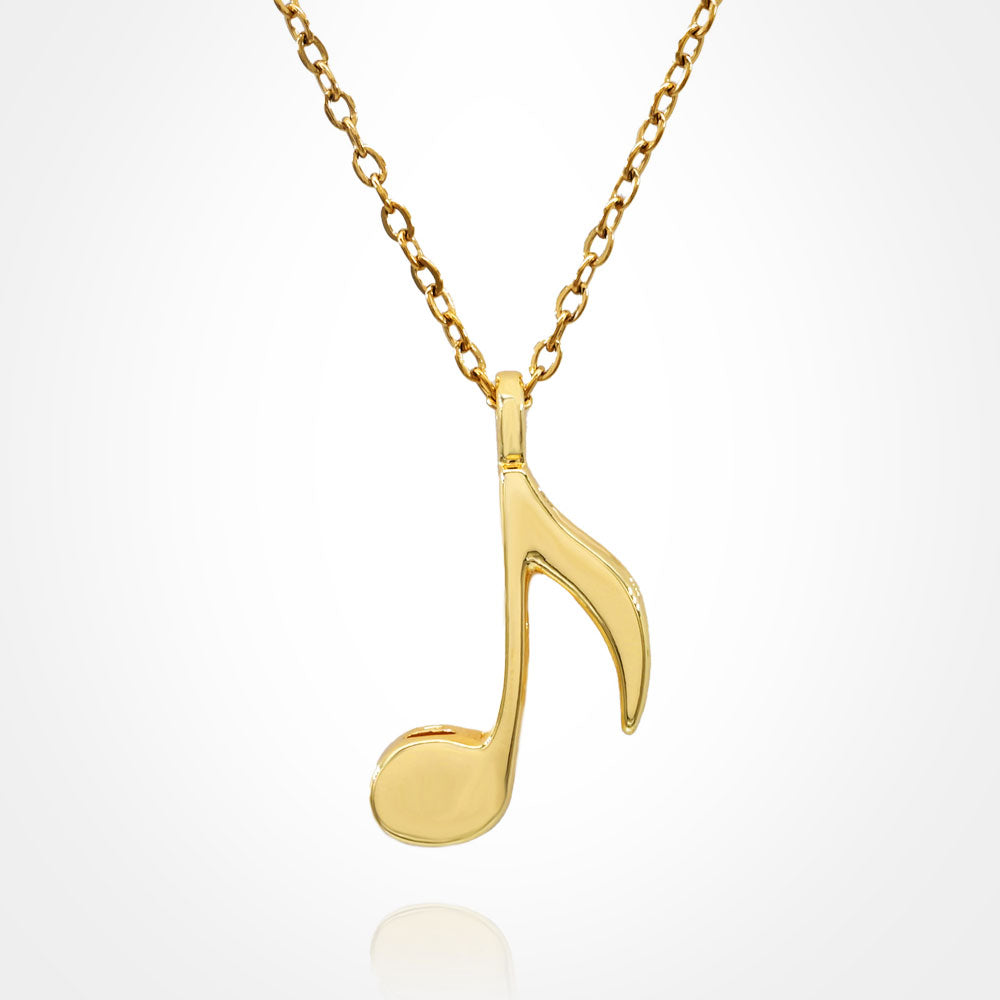 Madeline Love Gold Stainless Steel Musical Note Pendant Necklace - Jewelry