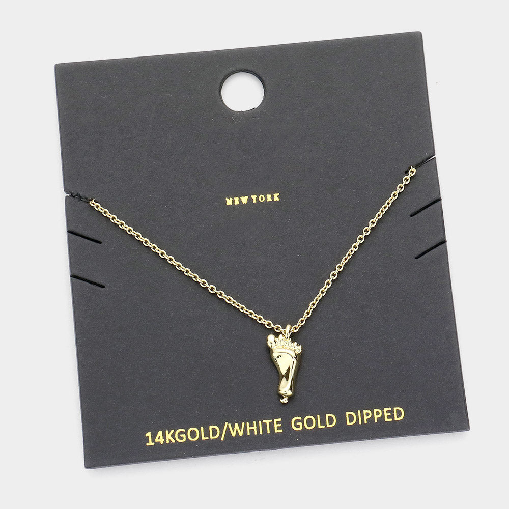 Madeline Love Gold Gold Dipped Metal Foot Pendant Necklace - Necklaces