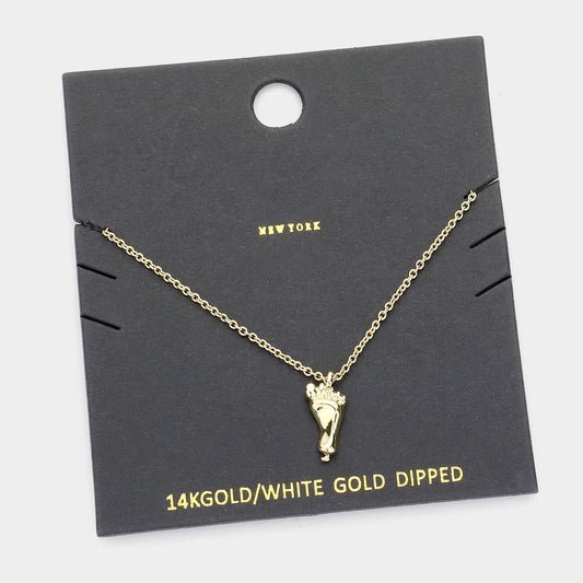 Madeline Love Gold Gold Dipped Metal Foot Pendant Necklace - Necklaces