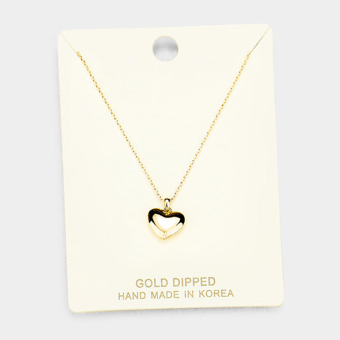 Madeline Love Gold Gold Dipped Metal Heart Pendant Necklace - Necklaces