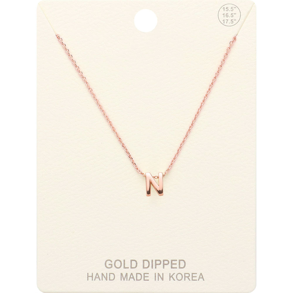 Madeline Love Rose Gold -N- Gold Dipped Initial Monogram Metal Pendant Necklace - Necklaces