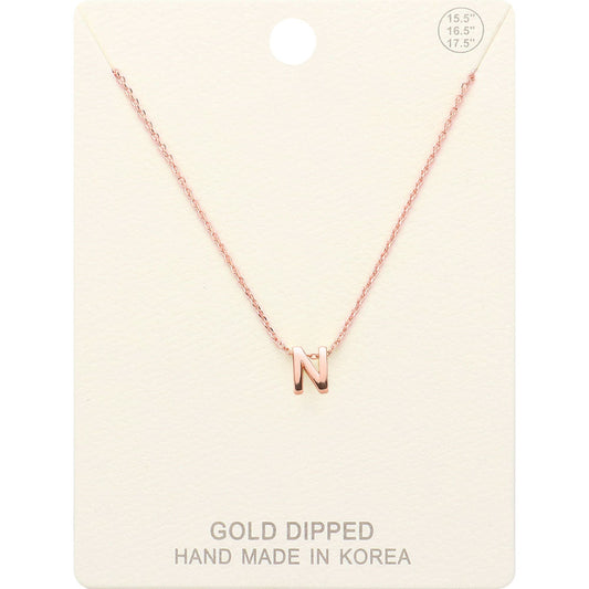 Madeline Love Rose Gold -N- Gold Dipped Initial Monogram Metal Pendant Necklace - Necklaces
