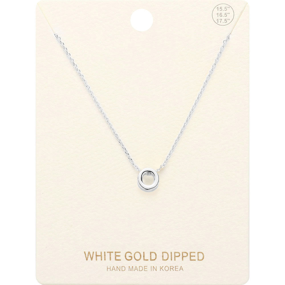 Madeline Love Rhodium -O- White Gold Dipped Initial Monogram Metal Pendant Necklace - Necklaces