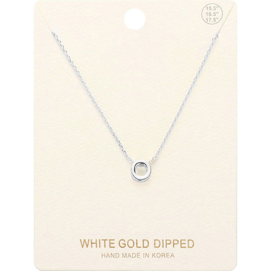 Madeline Love Rhodium -O- White Gold Dipped Initial Monogram Metal Pendant Necklace - Necklaces