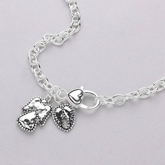 Madeline Love Antique Silver Antique Metal Angel Wing Pendant Necklace - Necklaces