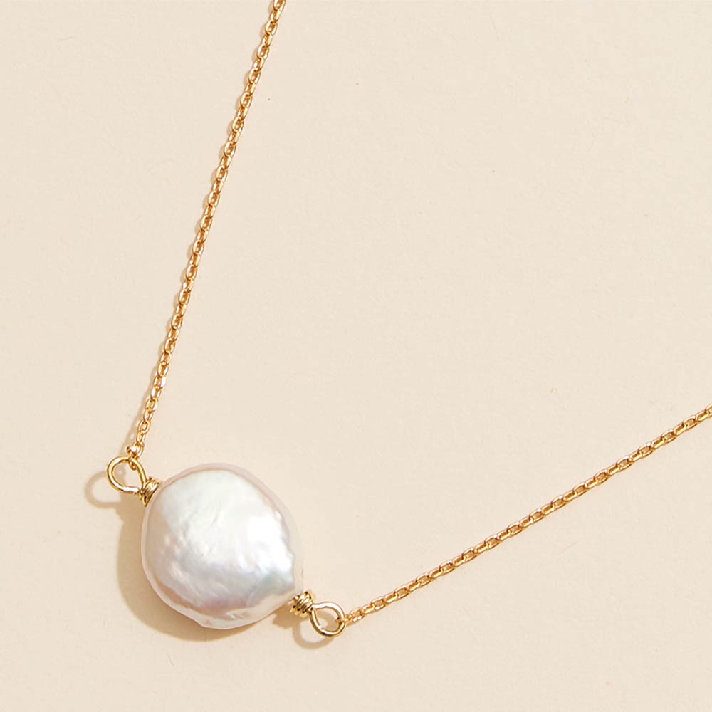 Madeline Love Gold Semi-Fine Collection 18K Gold Dipped Pearl Pendant Necklace
