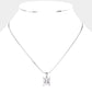 Madeline Love Clear, Rhodium Stainless Steel CZ Rectangle Pendant Necklace - Hair Accessories - desc
