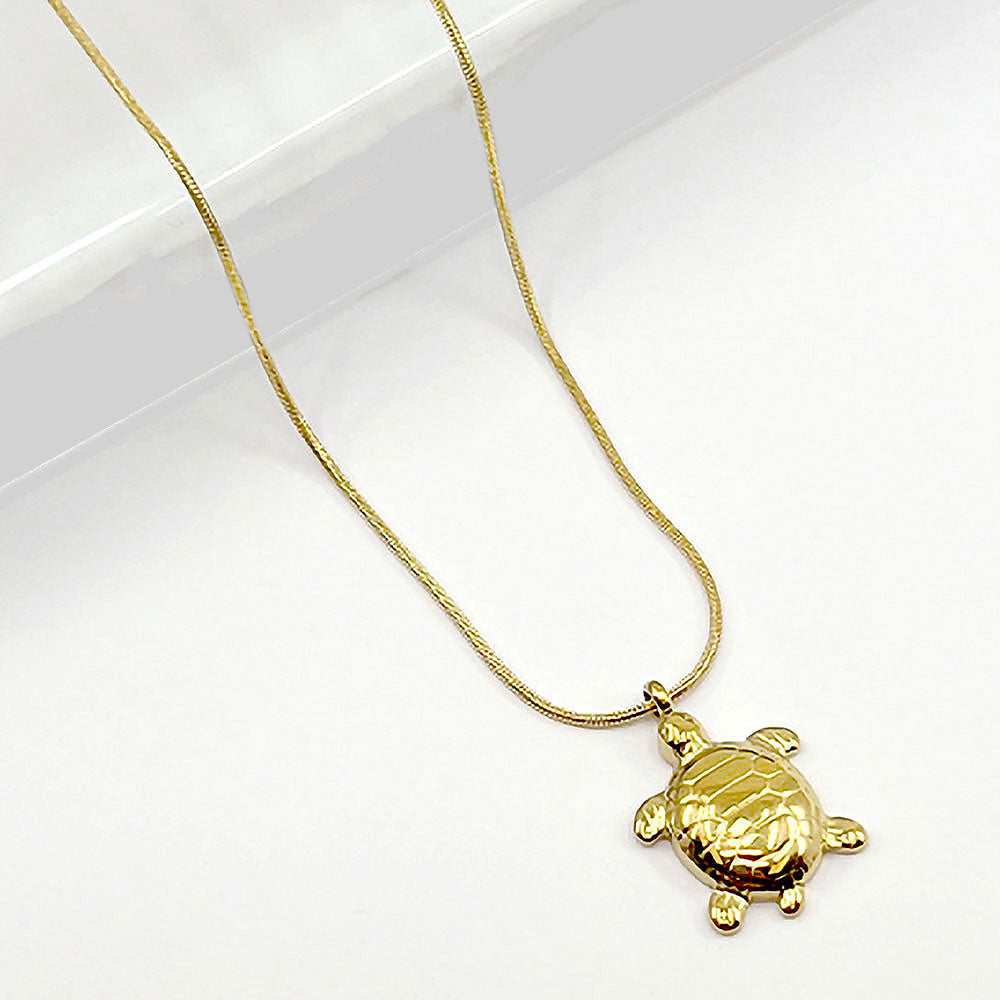 Madeline Love Gold Stainless Steel Sea Turtle Pendant Necklace - Jewelry