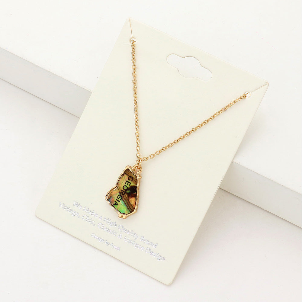 Madeline Love Abalone, Gold Georgia State Map Abalone Pendant Necklace - Necklaces