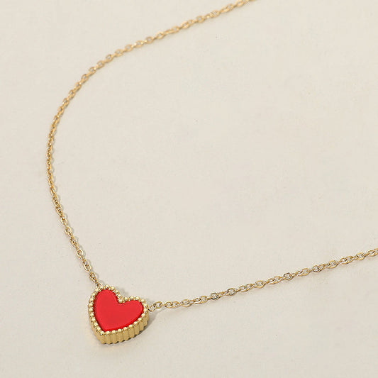 Madeline Love Black, Gold, Red Stainless Steel Double Face Heart Pendant Necklace - Jewelry