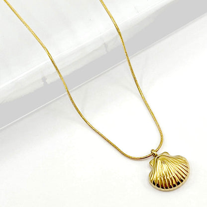 Madeline Love Gold Stainless Steel Seashell Pendant Necklace - Jewelry