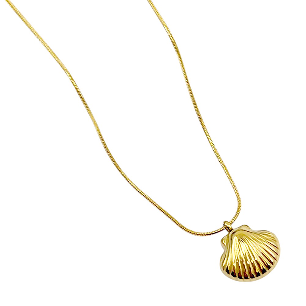 Madeline Love Gold Stainless Steel Seashell Pendant Necklace - Jewelry - desc