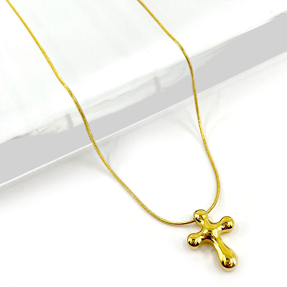 Madeline Love Gold Stainless Steel Cross Pendant Necklace - Jewelry