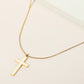 Madeline Love Gold Stainless Steel Cross Pendant Snake Chain Necklace - Necklaces