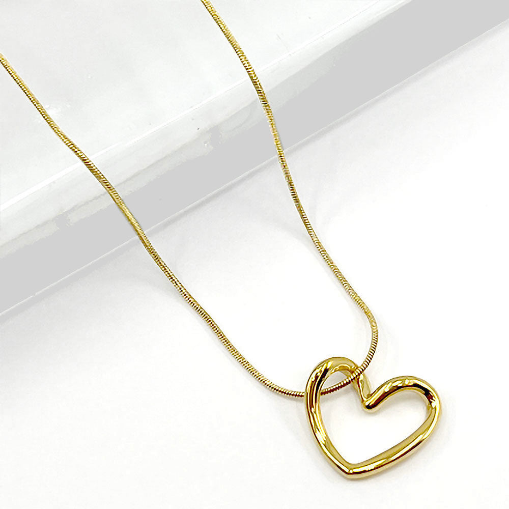 Madeline Love Gold Stainless Steel Open Heart Pendant Necklace - Jewelry