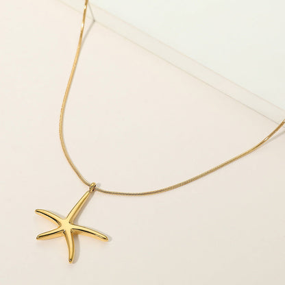 Madeline Love Gold Stainless Steel Starfish Pendant Snake Chain Necklace - Jewelry