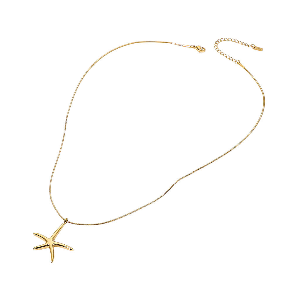 Madeline Love Gold Stainless Steel Starfish Pendant Snake Chain Necklace - Jewelry - extra