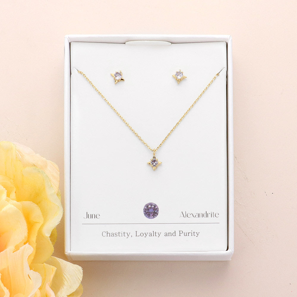 Madeline Love Lavender Secret Box _ June Birthstone Pendant Necklace - Necklaces