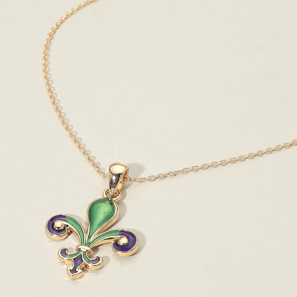 Madeline Love Gold, Multi Fleur de Lis Pendant Necklace - Jewelry
