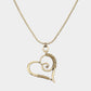 Open Heart Vintage Metal Necklace - Gold Burnished - Necklaces